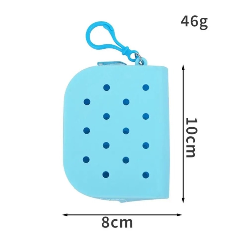 Soft Silicone Mini Hole Wallet Breathable Zipper Coin Purse Card Holder 5
