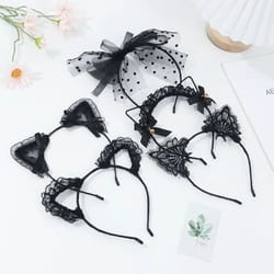 cute lace black cat ears headband – sexy cosplay & party hair accessory