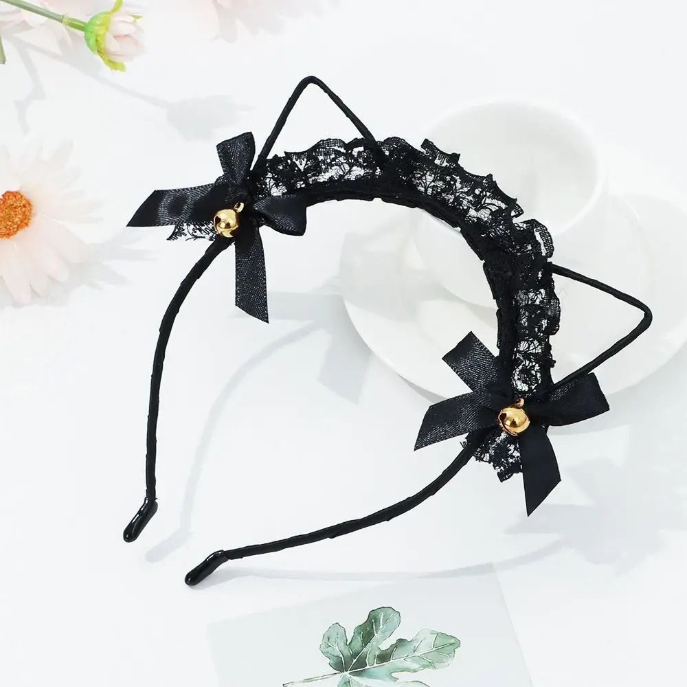 Cute Lace Black Cat Ears Headband Sexy Cosplay Party Hair Accessory 1