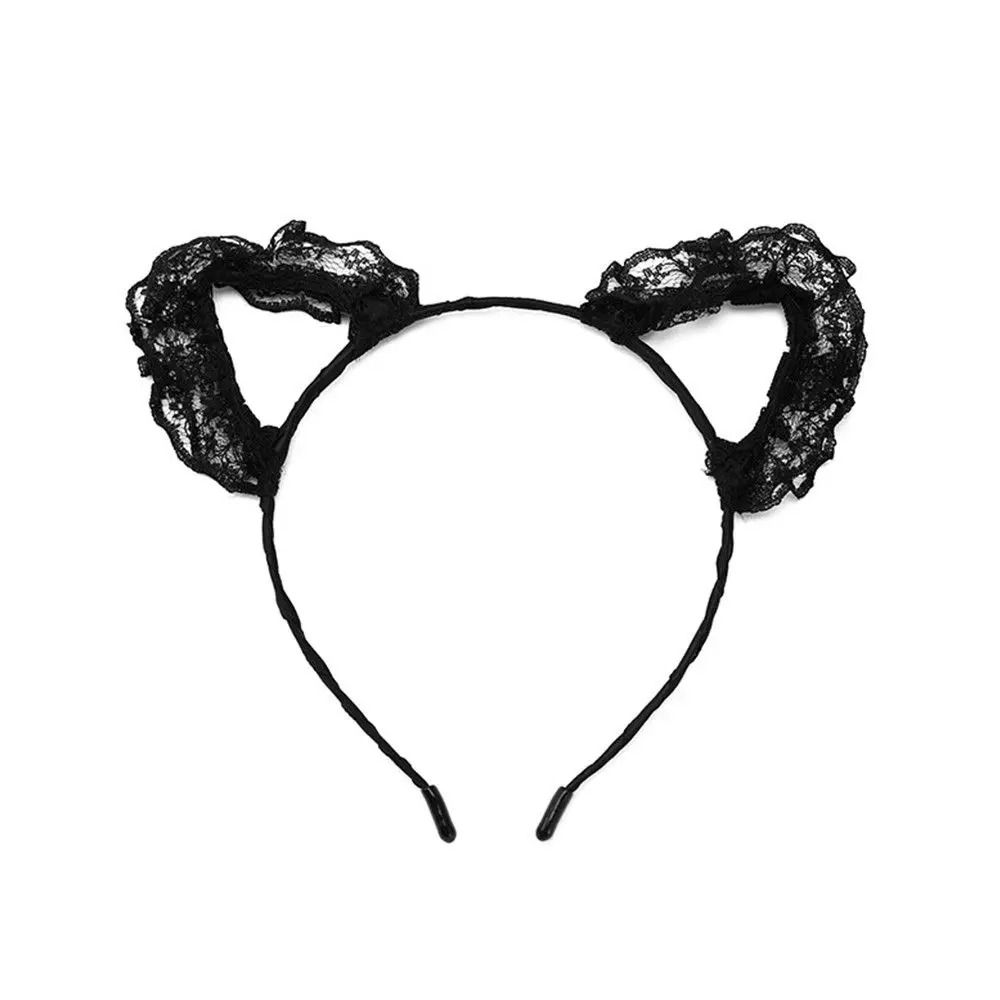Cute Lace Black Cat Ears Headband Sexy Cosplay Party Hair Accessory 11