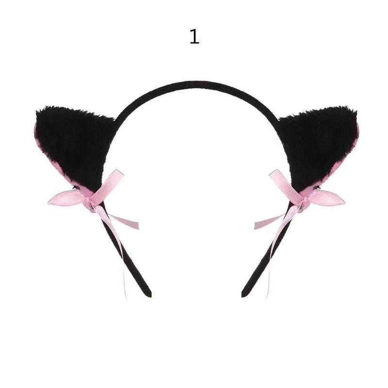 Cute Lace Black Cat Ears Headband Sexy Cosplay Party Hair Accessory 12
