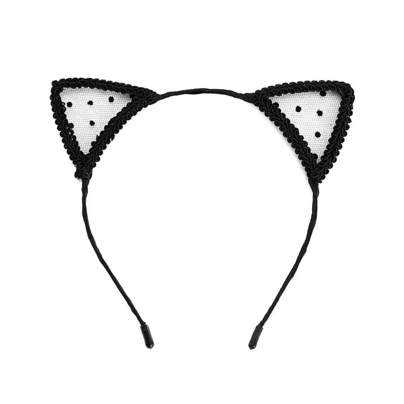 Cute Lace Black Cat Ears Headband Sexy Cosplay Party Hair Accessory 8