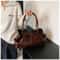 Oil PU Leather LargeCapacity Tote Fashionable Multifunctional Underarm Shoulder Bag 8