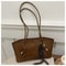 Y2K LargeCapacity Work Shoulder Bag Solid Color Minimalist PU Leather Tote 0