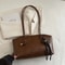 Y2K LargeCapacity Work Shoulder Bag Solid Color Minimalist PU Leather Tote 9