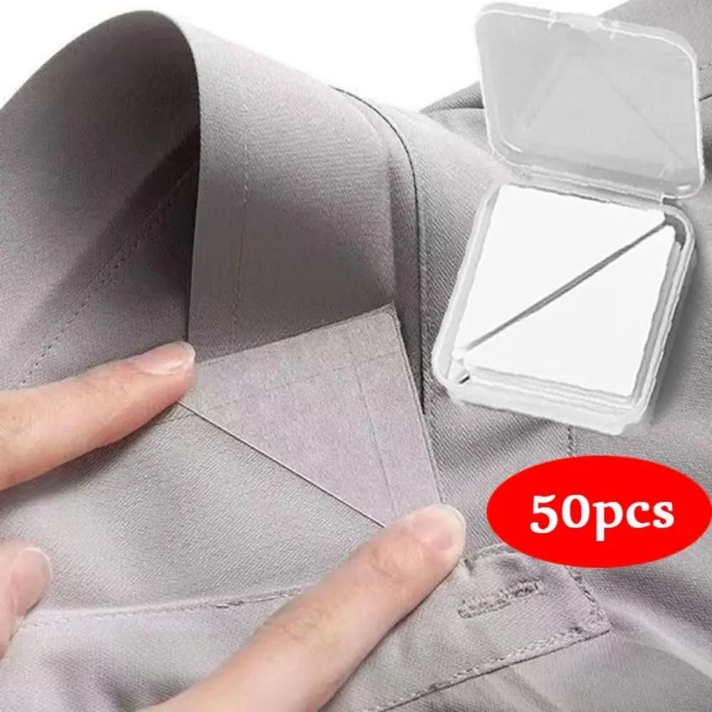 50Piece SelfAdhesive Collar Styling Tape AntiWarp Shirt Neck Protector Support Pads 0