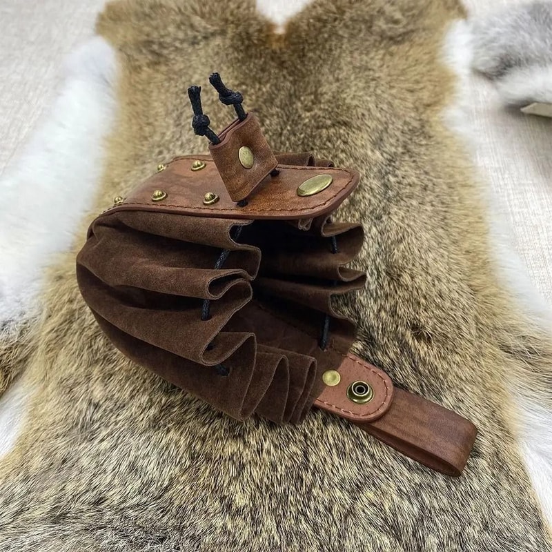 Viking Medieval Fanny Pack Durable Drawstring Waist Bag Vintage Coin Purse 4