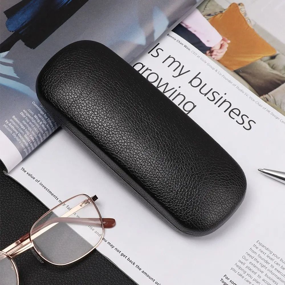 Classic Litchi Grain Glasses Case Waterproof Hard Frame Eyeglass Protector 2