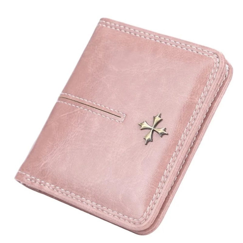 Zipper Mini Vertical Wallet Fashionable PU Leather Square Card Holder Coin Purse 7