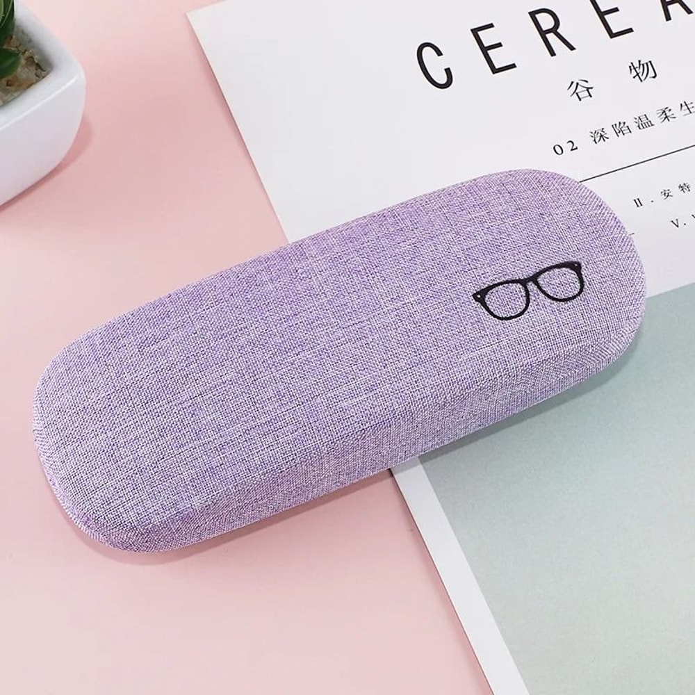 Linen Fabric HardShell Glasses Case Protective Eyewear Cover For Sunglasses Spectacles 11