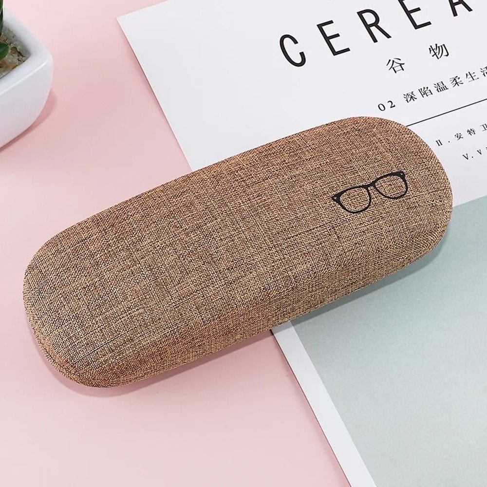 Linen Fabric HardShell Glasses Case Protective Eyewear Cover For Sunglasses Spectacles 12