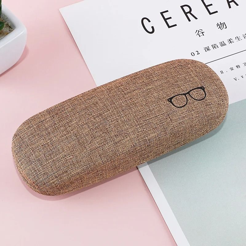 Linen Fabric HardShell Glasses Case Protective Eyewear Cover For Sunglasses Spectacles 12