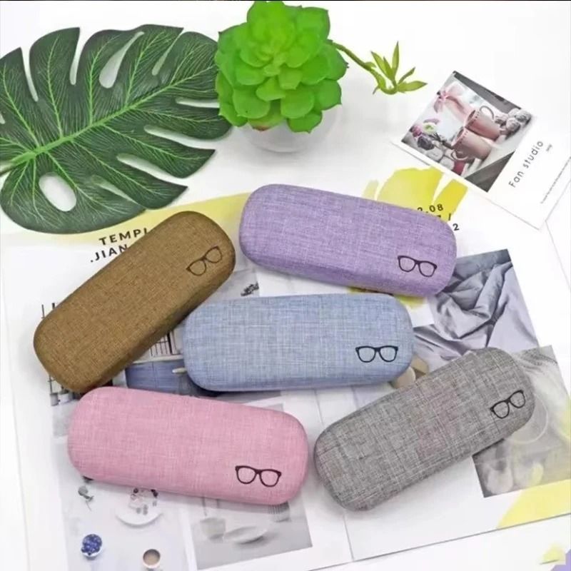 Linen Fabric HardShell Glasses Case Protective Eyewear Cover For Sunglasses Spectacles 1