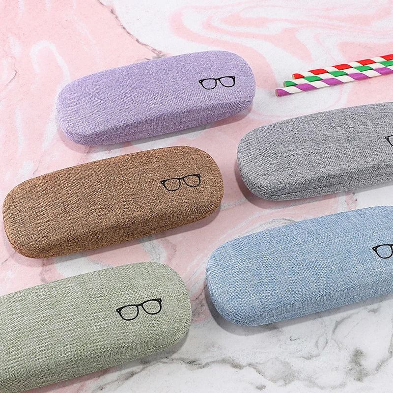 Linen Fabric HardShell Glasses Case Protective Eyewear Cover For Sunglasses Spectacles 2