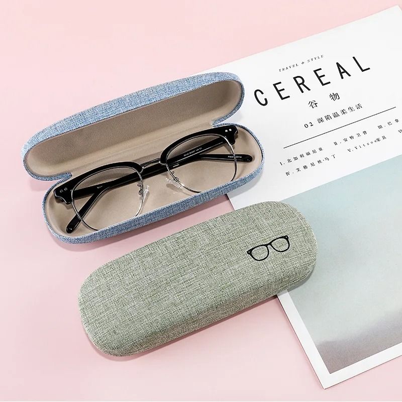 Linen Fabric HardShell Glasses Case Protective Eyewear Cover For Sunglasses Spectacles 3