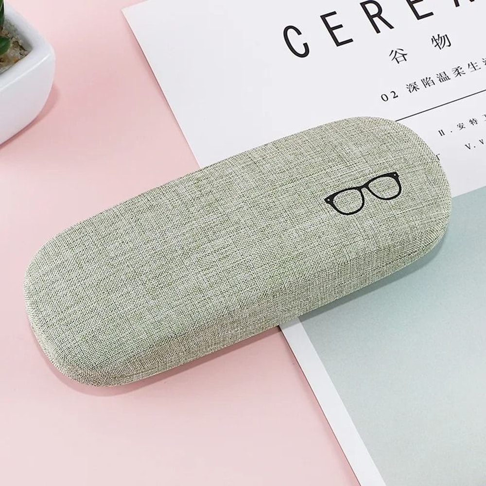 Linen Fabric HardShell Glasses Case Protective Eyewear Cover For Sunglasses Spectacles 7