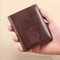 Vintage Leather Mini Slim Wallet RFIDBlocking Money Clip Card Holder For Men 0