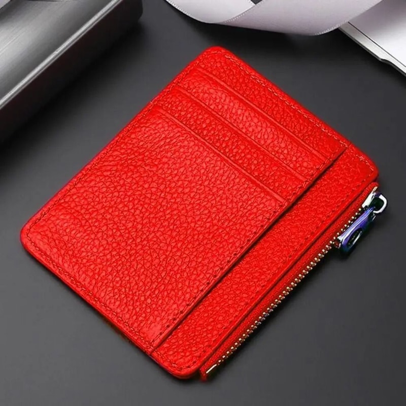 UltraThin Genuine Leather Card Case MultiSlot Universal ID Package 13