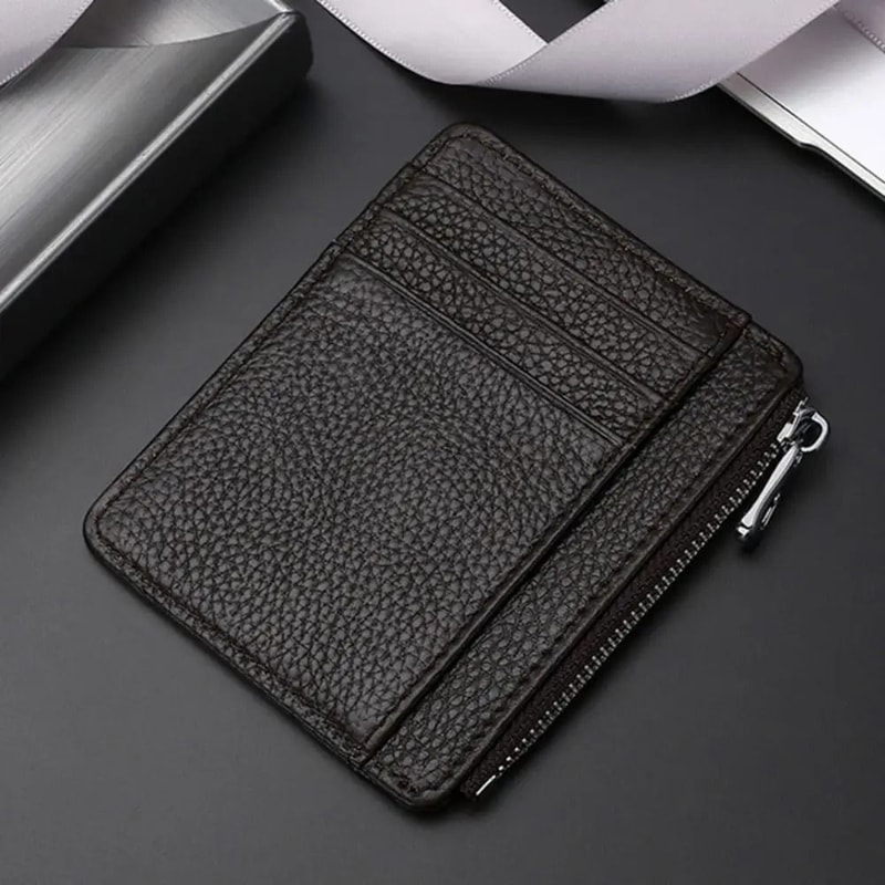 UltraThin Genuine Leather Card Case MultiSlot Universal ID Package 7