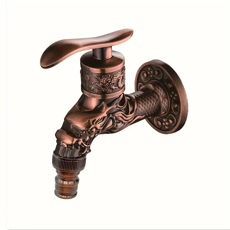 Antique European WallMounted Faucet Retro Engraved Zinc Alloy Mop Pool Tap 9