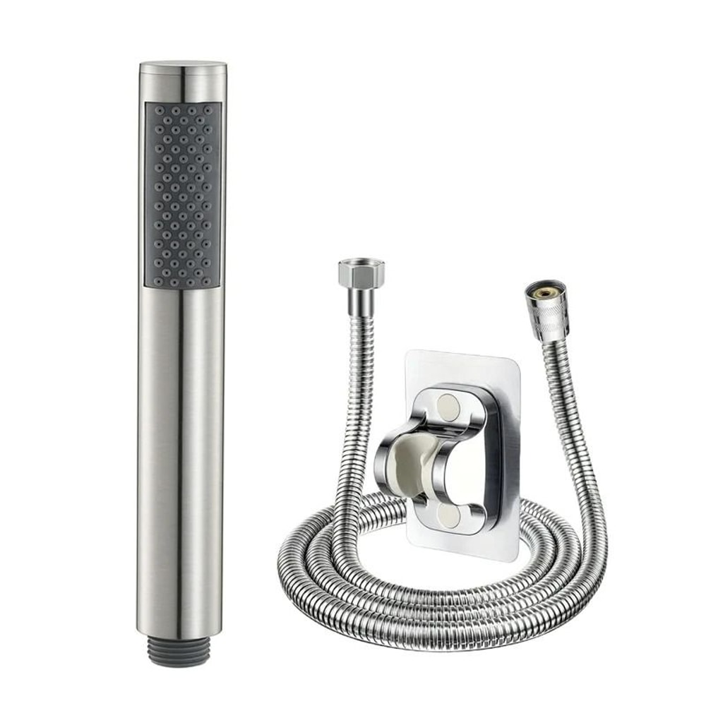 Handheld Cylindrical Stainless Steel Booster Shower Head HighPressure Universal Bathroom Set 6