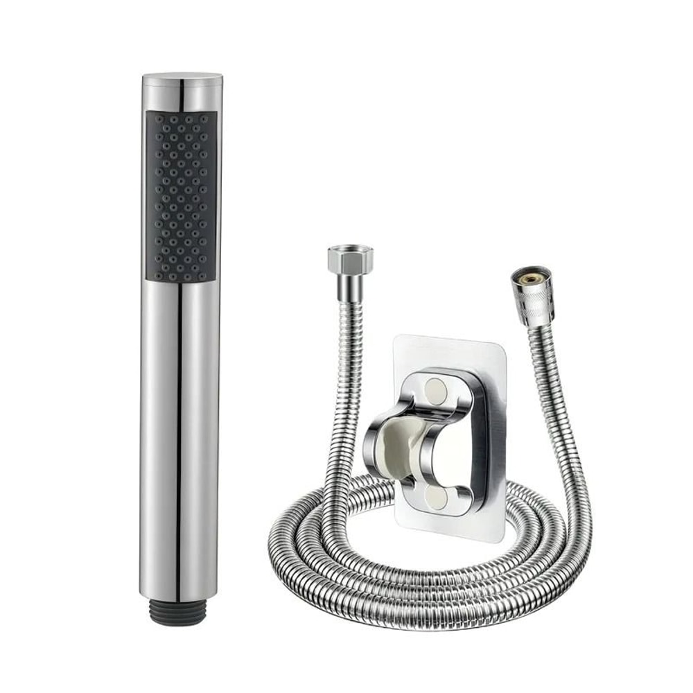 Handheld Cylindrical Stainless Steel Booster Shower Head HighPressure Universal Bathroom Set 7