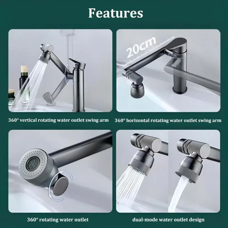 Stainless Steel Basin Mixer HighQuality Universal Hot Cold Bathroom Faucet 6