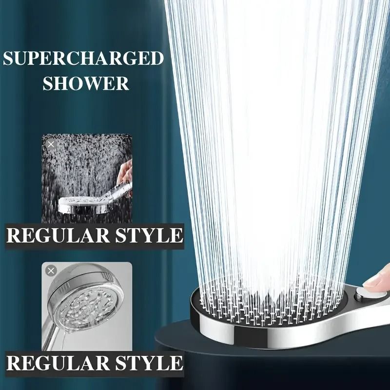 ThreeSpeed HighPressure Shower Head ExtraLarge Panel Super Powerful Bathroom Head 4