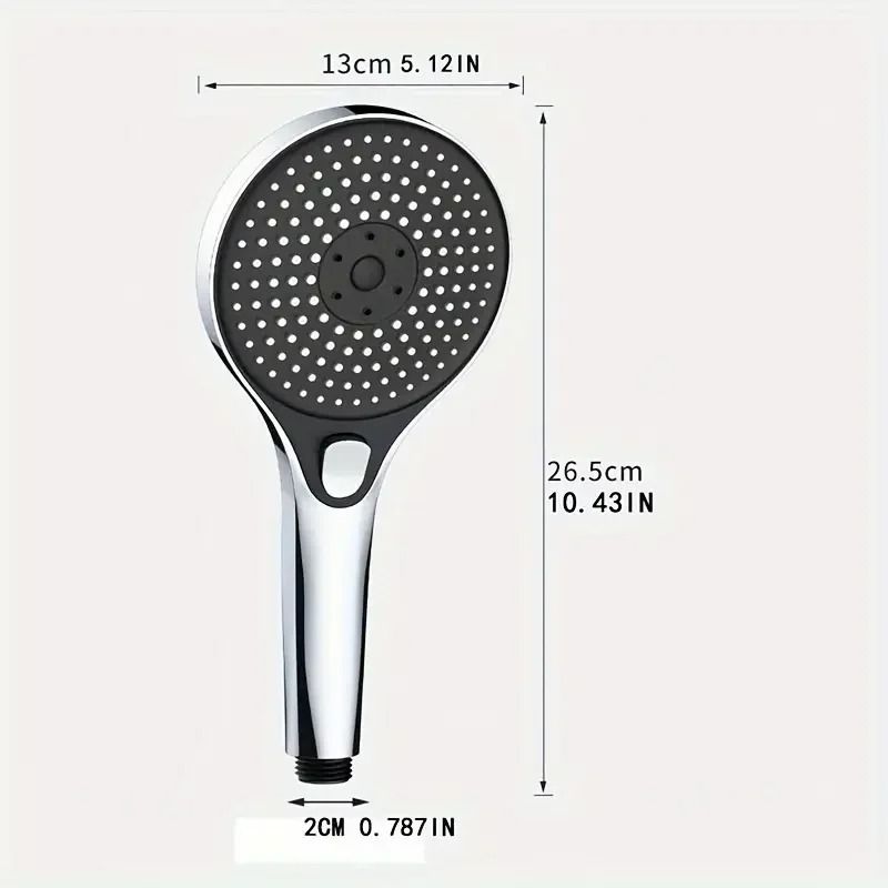 ThreeSpeed HighPressure Shower Head ExtraLarge Panel Super Powerful Bathroom Head 6