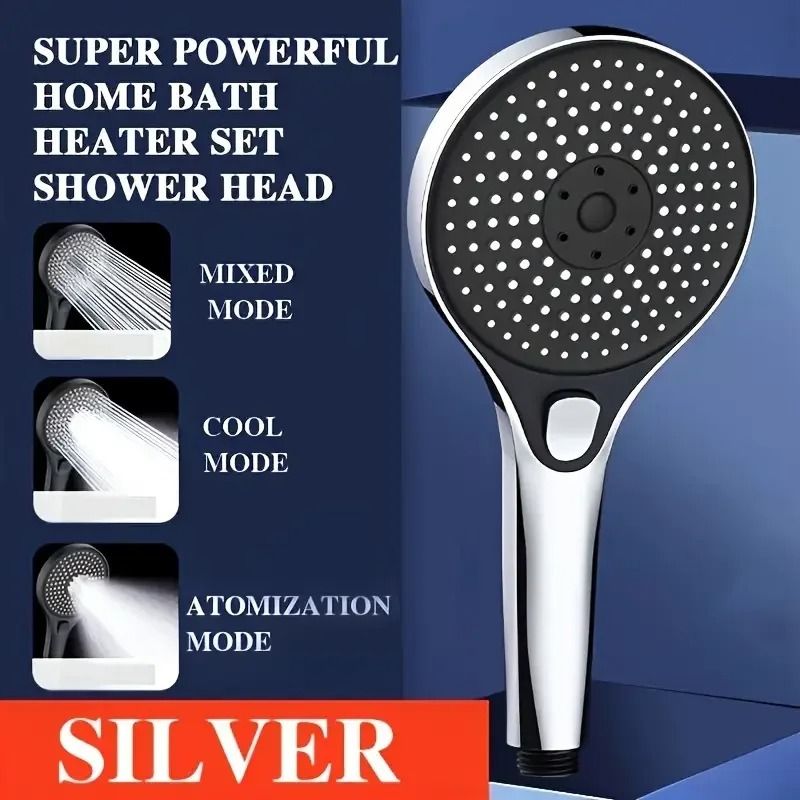 ThreeSpeed HighPressure Shower Head ExtraLarge Panel Super Powerful Bathroom Head 7