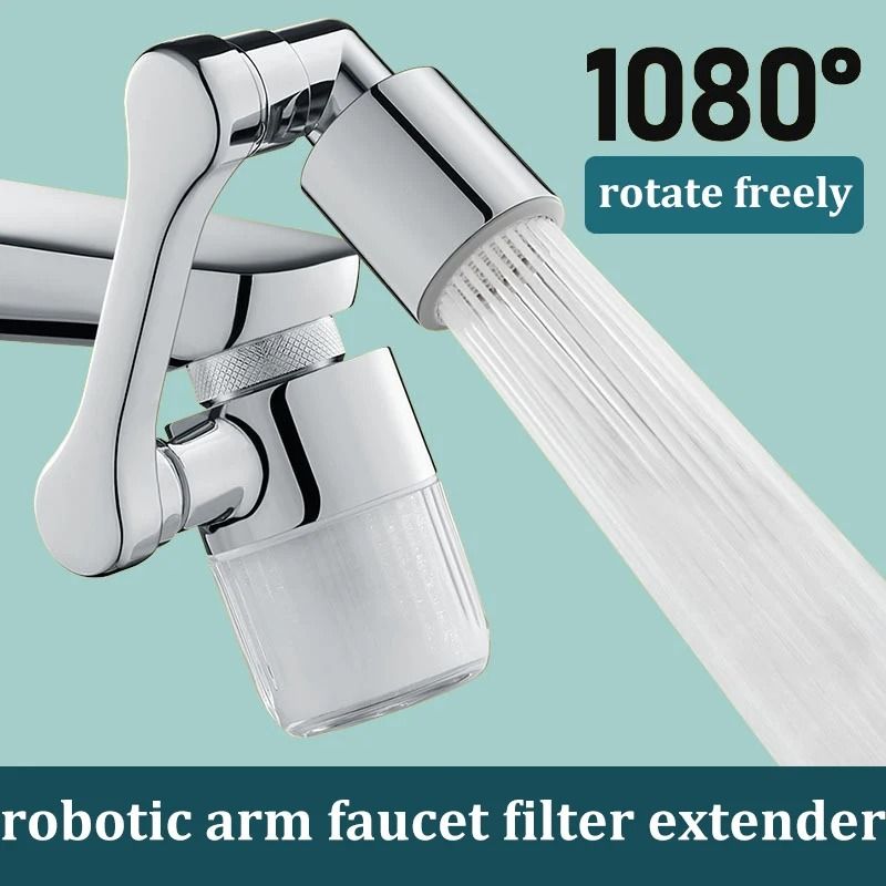 1080 Robotic Arm Faucet Extender MultiJointed 3D Rotation Filter SplashProof Aerator 1