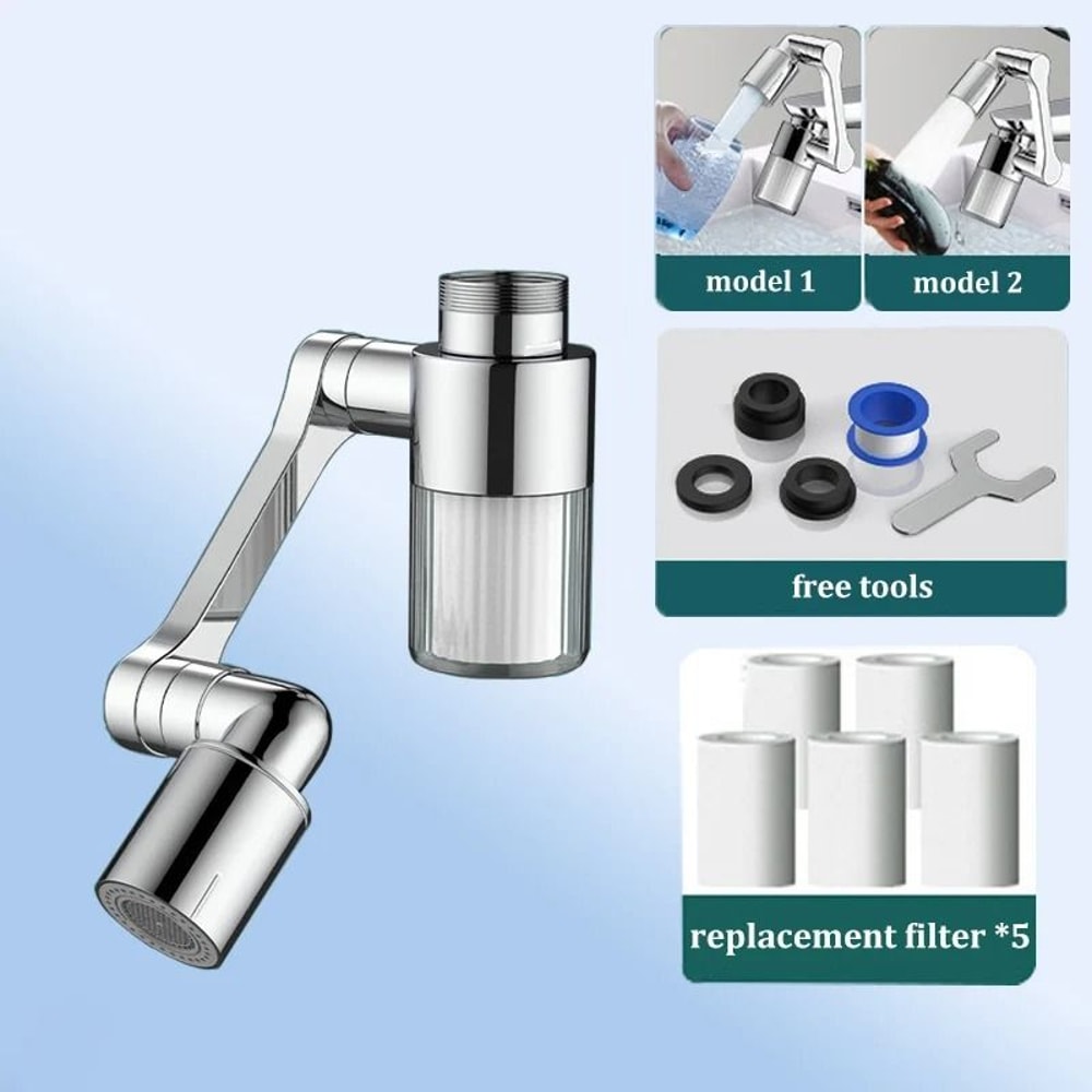 1080 Robotic Arm Faucet Extender MultiJointed 3D Rotation Filter SplashProof Aerator 8