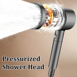 hollow-center pressurized shower head – 5-mode high-volume filtered bathroom set