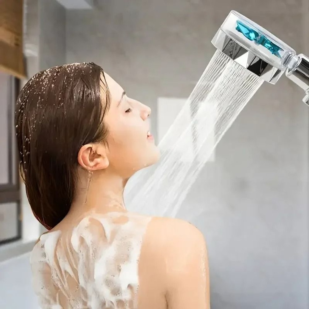 Small Waist Turbo Shower Head 360 Rotating HighPressure Handheld With Visual Turbine 2
