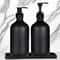 Matte Black Luxury Dispenser Set 300500ml Refillable Bathroom Hotel Containers 0