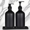 Matte Black Luxury Dispenser Set 300500ml Refillable Bathroom Hotel Containers 0