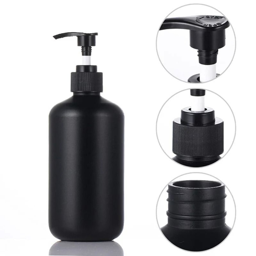 Matte Black Luxury Dispenser Set 300500ml Refillable Bathroom Hotel Containers 4