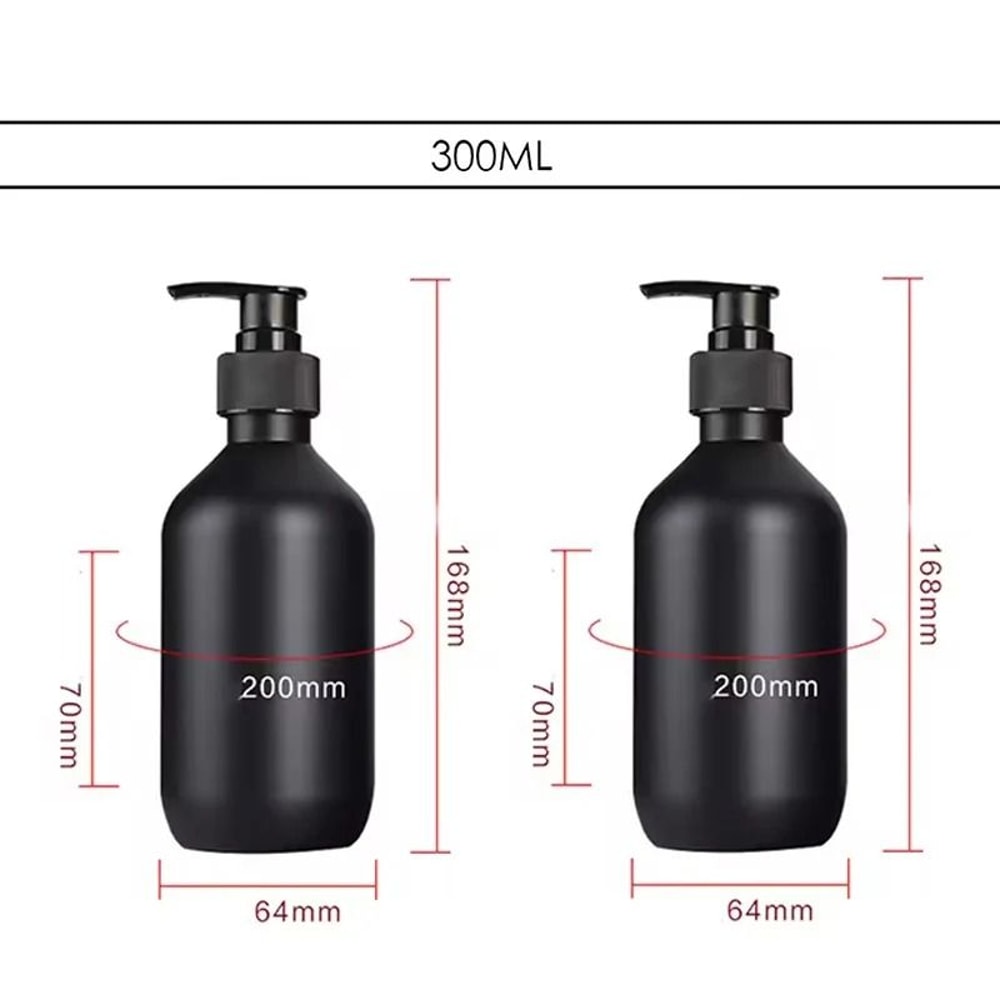 Matte Black Luxury Dispenser Set 300500ml Refillable Bathroom Hotel Containers 6