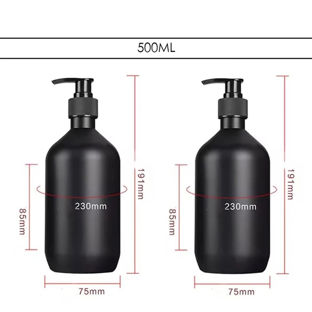 Matte Black Luxury Dispenser Set 300500ml Refillable Bathroom Hotel Containers 7
