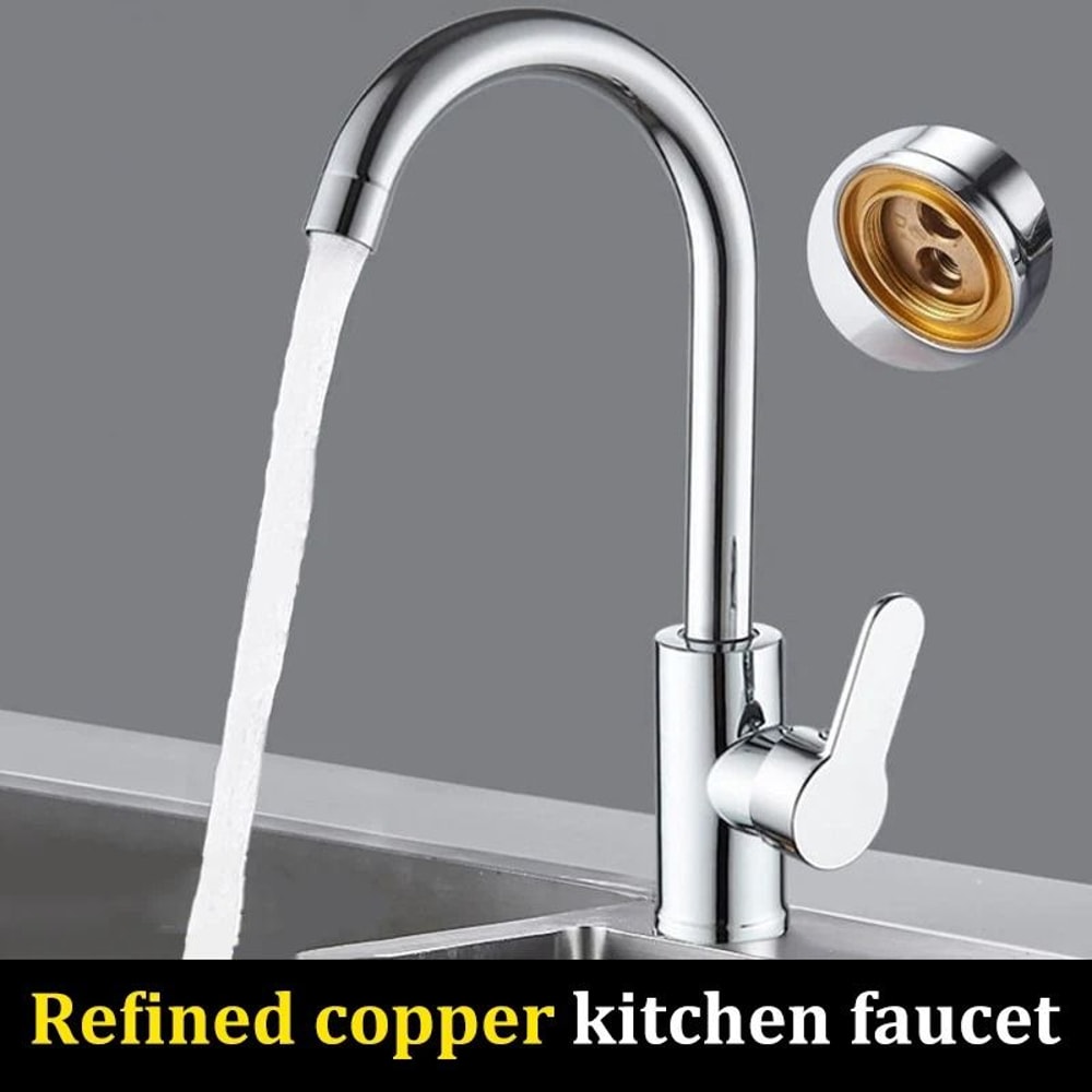 Stainless Steel Kitchen Basin Mixer HighPressure SplashProof Hot Cold Faucet 1