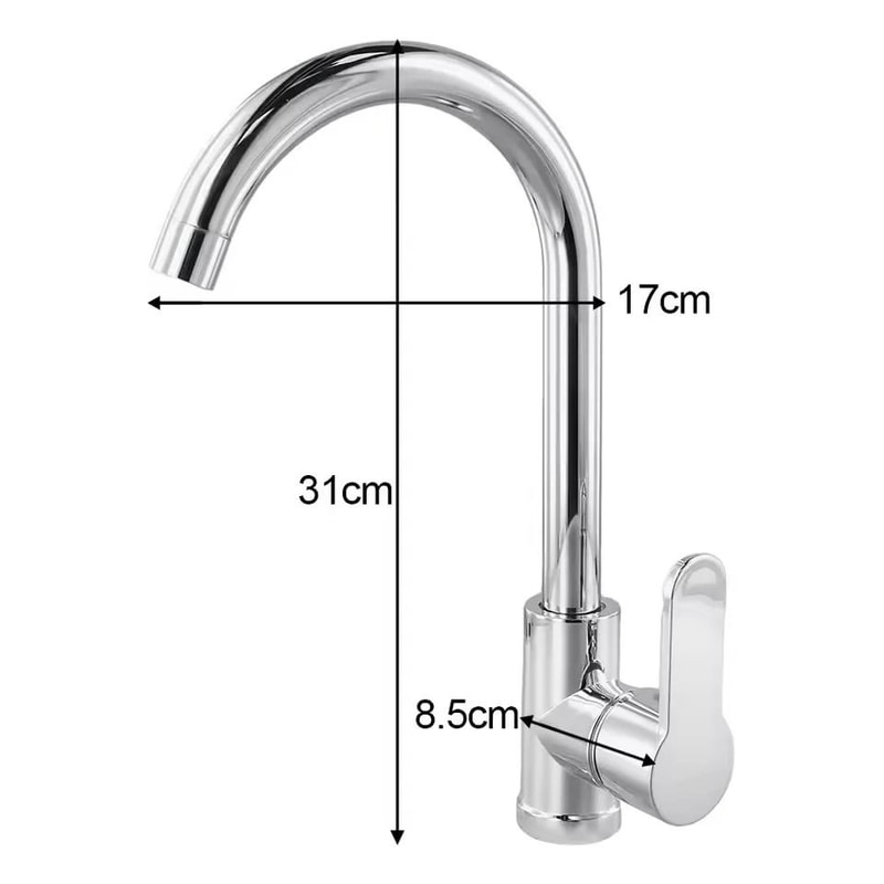 Stainless Steel Kitchen Basin Mixer HighPressure SplashProof Hot Cold Faucet 6