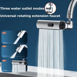 three-speed waterfall faucet extender – 360° rotating universal multi-function spout
