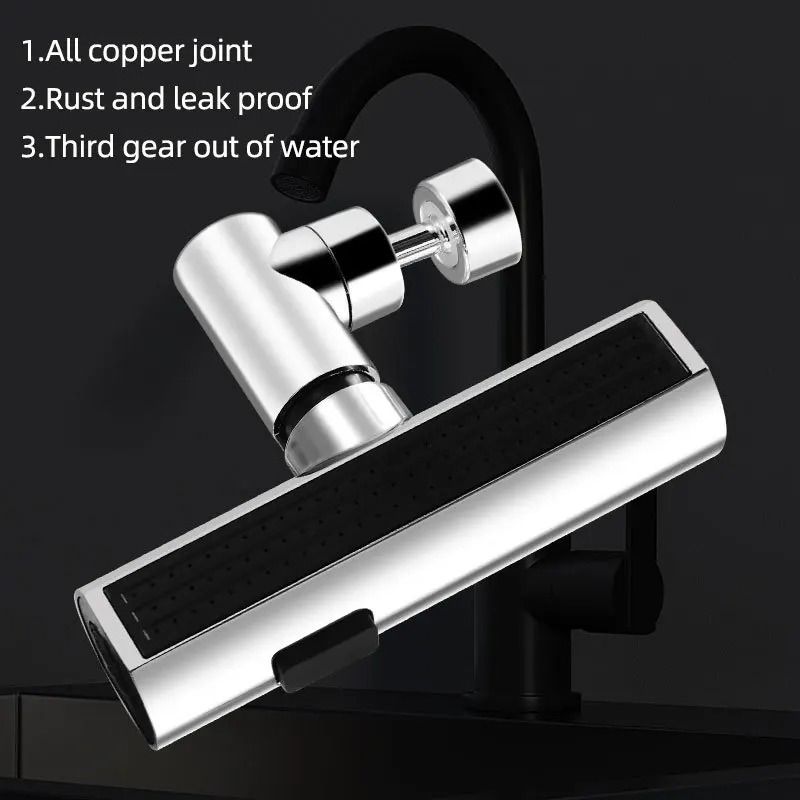 ThreeSpeed Waterfall Faucet Extender 360 Rotating Universal MultiFunction Spout 4