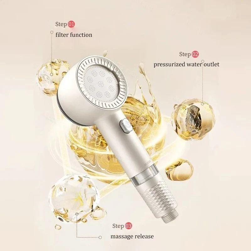 HighPressure Filtered Handheld Shower Universal Water Purifier Large Volume Booster 6