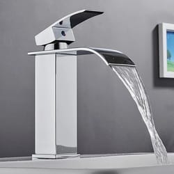 luxury waterfall basin mixer – hot & cold dual-control square waterfall faucet