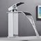 Luxury Waterfall Basin Mixer Hot Cold DualControl Square Waterfall Faucet 0
