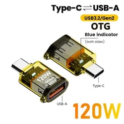 120w high-speed usb-c otg adapter – usb-a female to type-c male data transfer converter