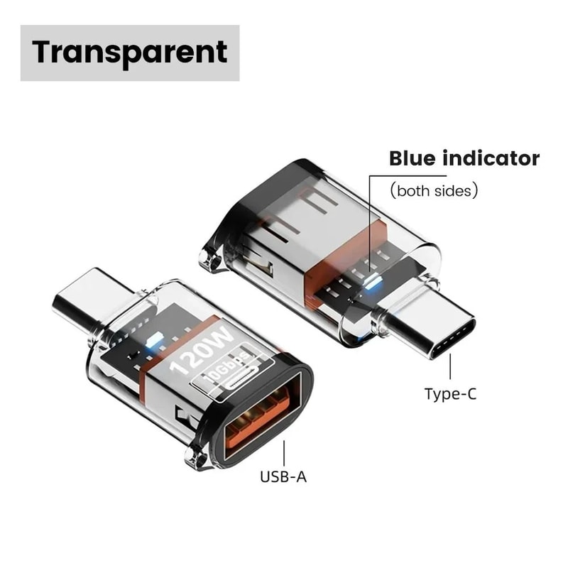 120W HighSpeed USBC OTG Adapter USBA Female To TypeC Male Data Transfer Converter 18