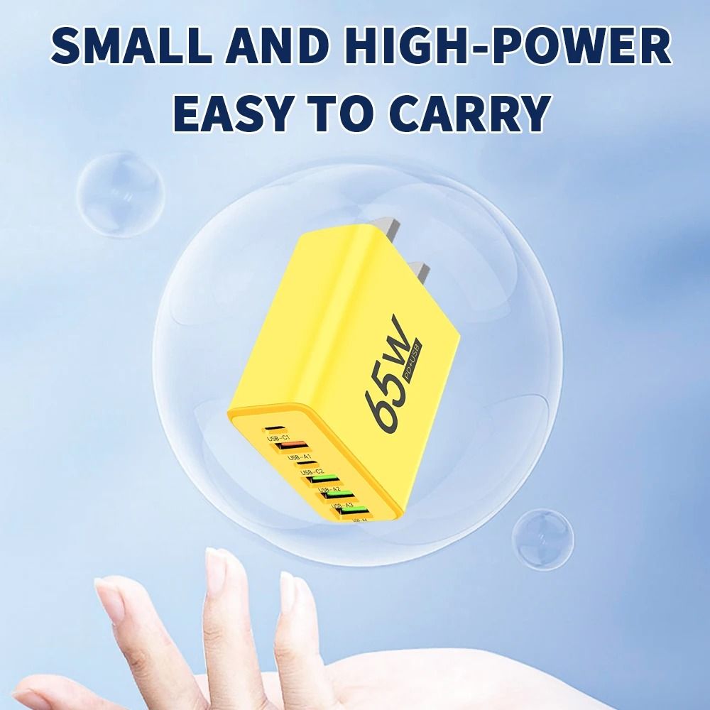 65W 6Port MultiDevice Charging Station HighSpeed PD USBC Power Hub 4