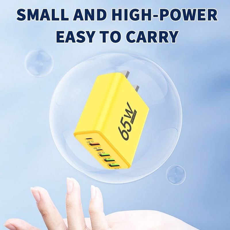 65W 6Port MultiDevice Charging Station HighSpeed PD USBC Power Hub 4